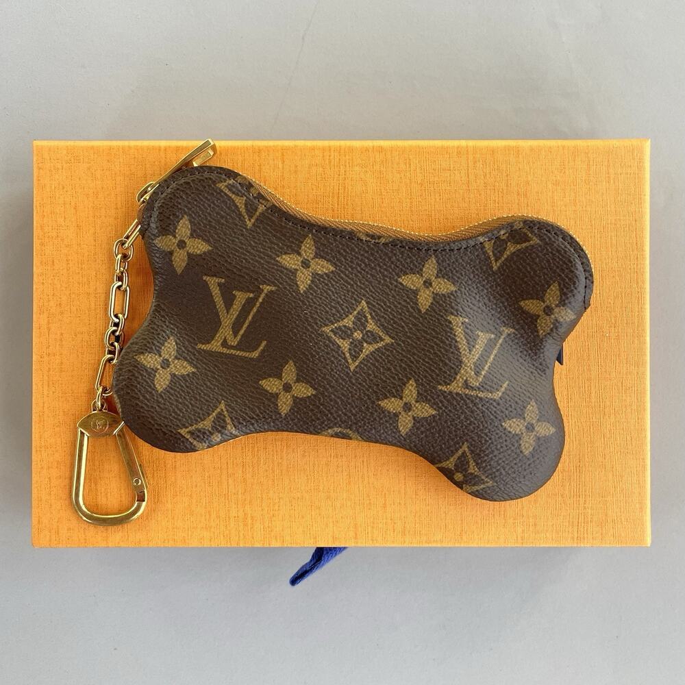 LOUIS VUITTON Bone Key Pouch Monogram Brown Key Cles